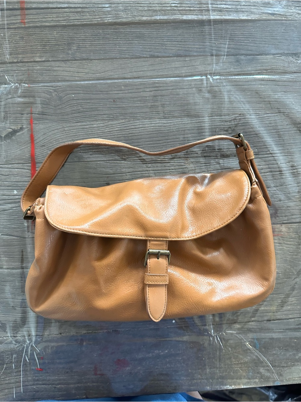 Enzo Angiolini Caramel Tan Leather Hobo Shoulder Bag